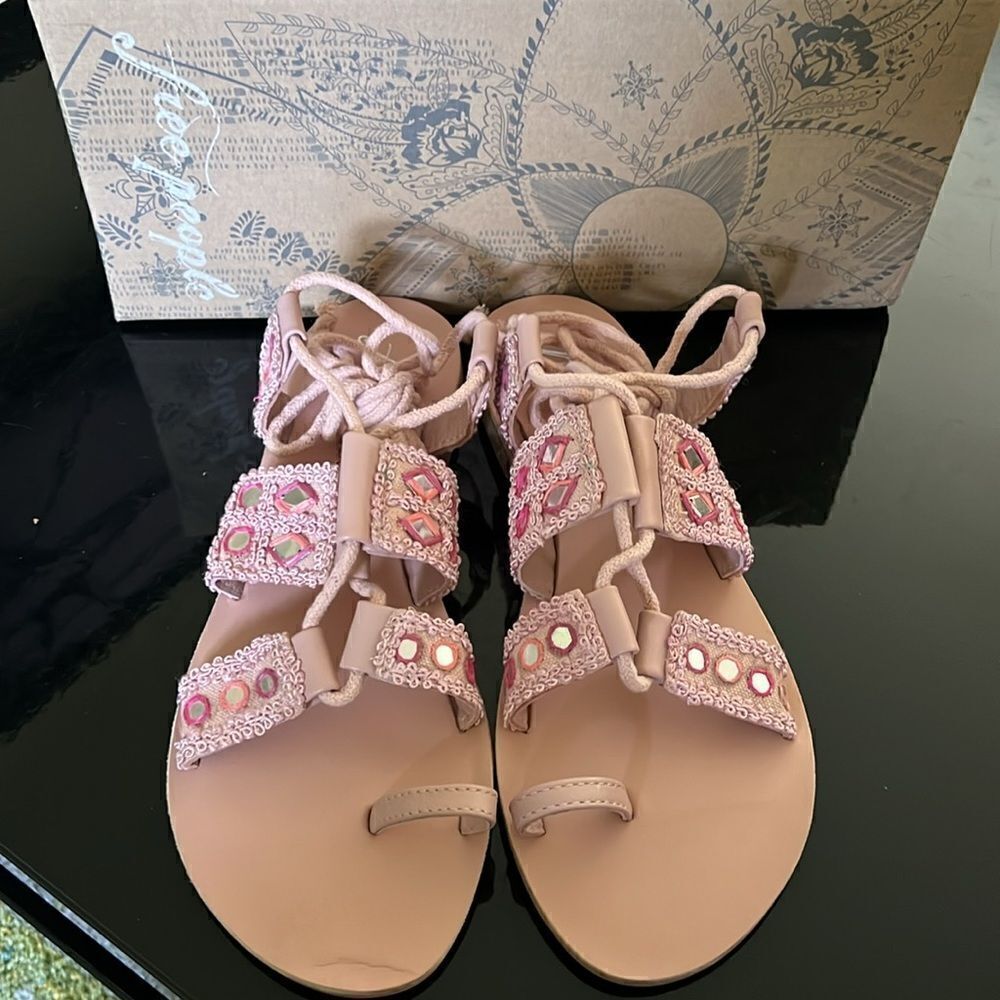 Nwt Free People Mantra mirrors pink sandals 9 - Picture 6 of 9